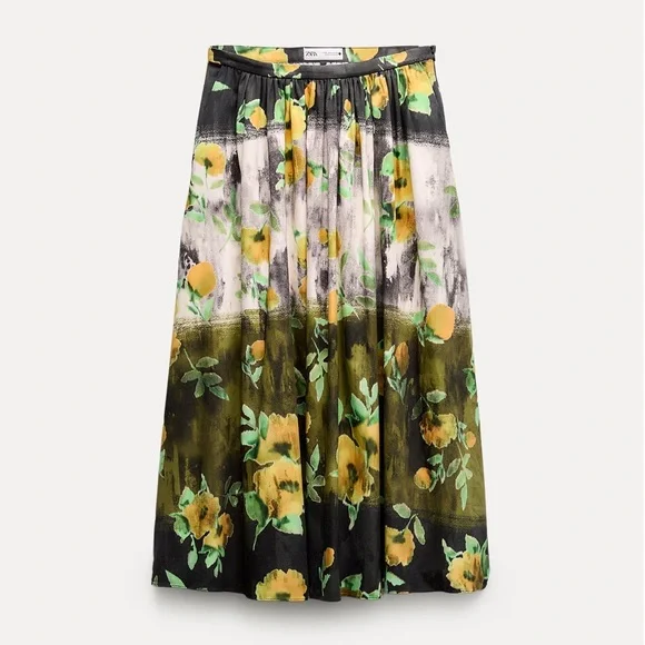 ZARA ZW WOMAN COLLECTION 2pc Co Ord Set Midi skirt & Blouse Size Medium NWT - Picture 9 of 16